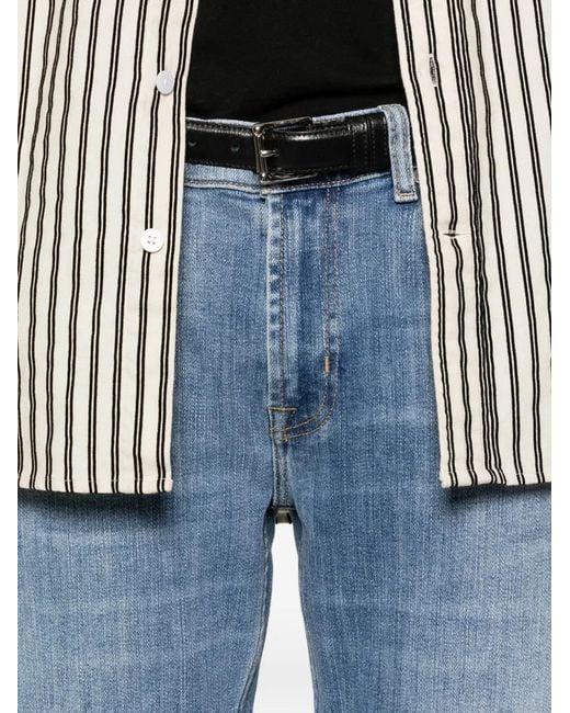 7 For All Mankind Blue Topstitch Jeans for men