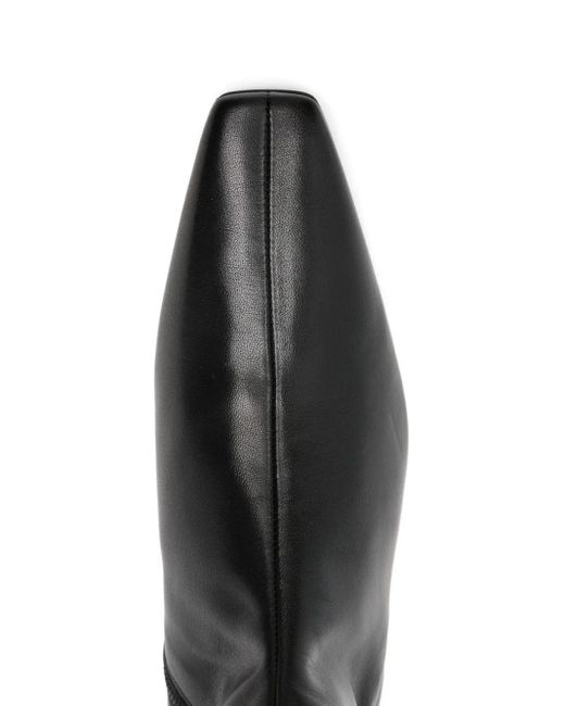 Totême Black Zipped Leather Chelsea Boots