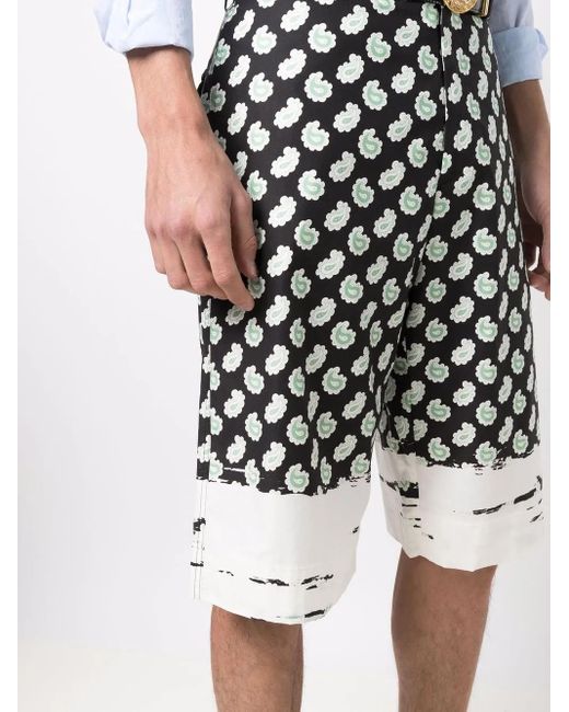 Etro Black Paisley-Print Bermuda Shorts for men