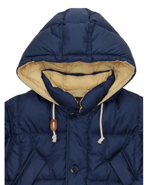Fortela Blue Quilted Hooded Jacket for men