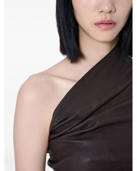 Rick Owens Black Athena Asymmetric Panelled Top