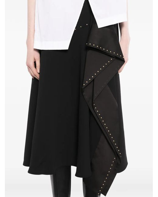 Karl Lagerfeld Black Stud-embellished midi skirt