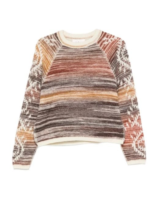 Ba&sh Brown Striped Sweater