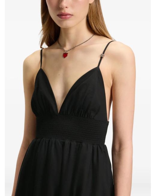 Vestido largo con cuello en V HUGO de color Black