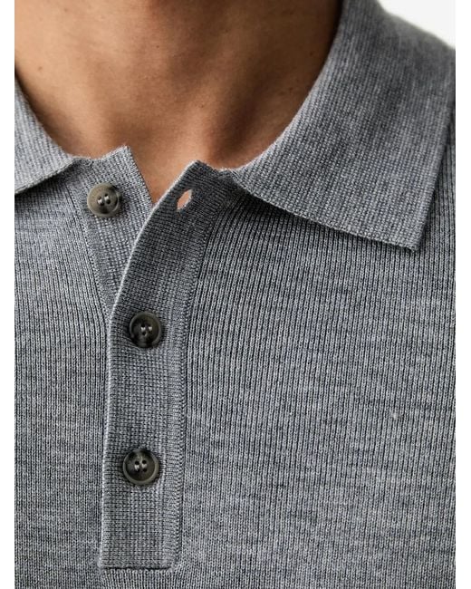 Trussardi Gray Button-Placket Polo Shirt for men