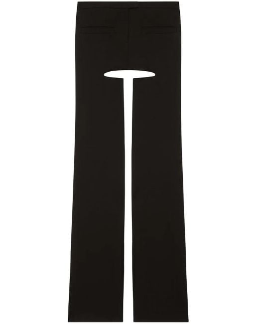 Courreges Black Chaps Flared Tailored Trousers