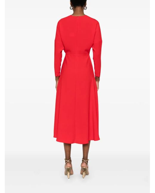 Nissa クレープ ドレス Red