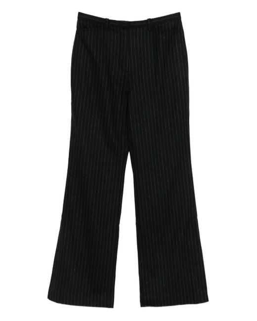 TONYWACK Black Pinstripe-Pattern Trousers