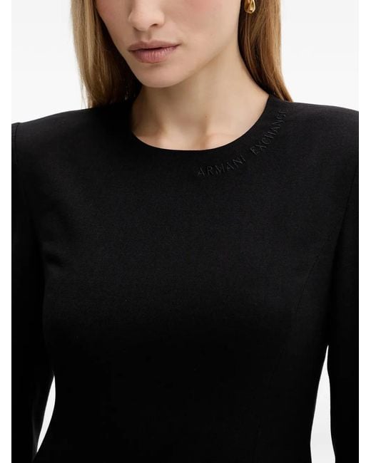 ARMANI EXCHANGE Black Flap-Pocket Mini Dress