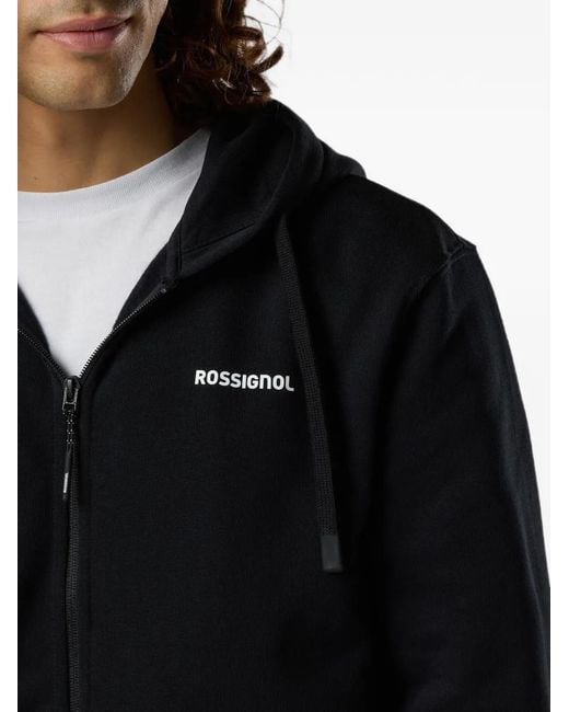 Rossignol Black Full Zip-Up Hoodie for men