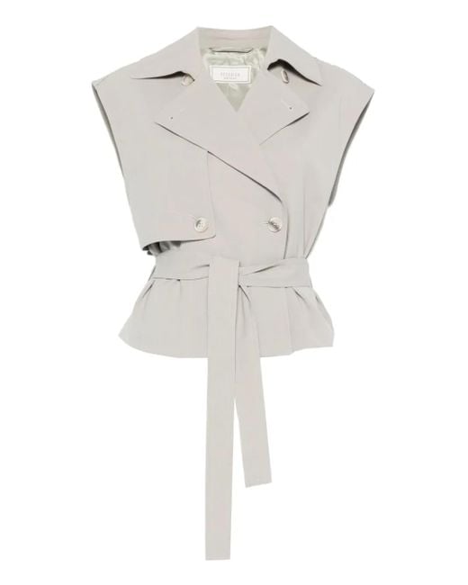 Peserico White Sleeveless Double-Breasted Jacket