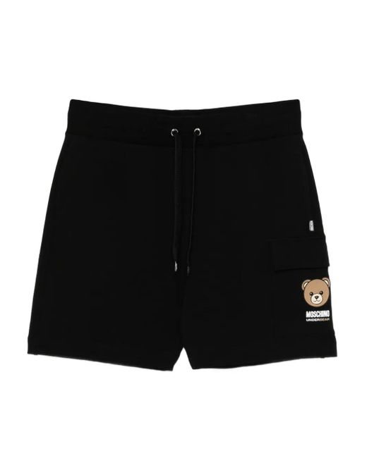 Moschino Black Teddy-Print Shorts for men