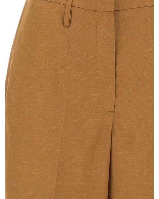 Herskind Brown Villy Pressed-Pleat Shorts