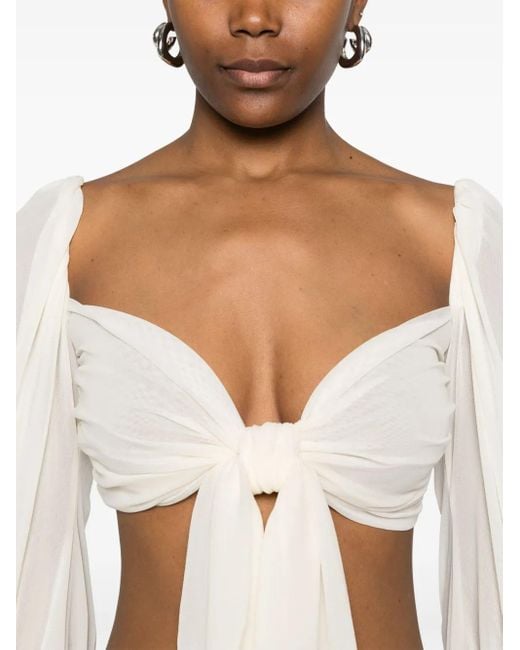 Philosophy Di Lorenzo Serafini White Draped-Detail Top