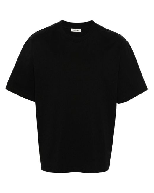 Sandro Black Drop-shoulder T-shirt for men