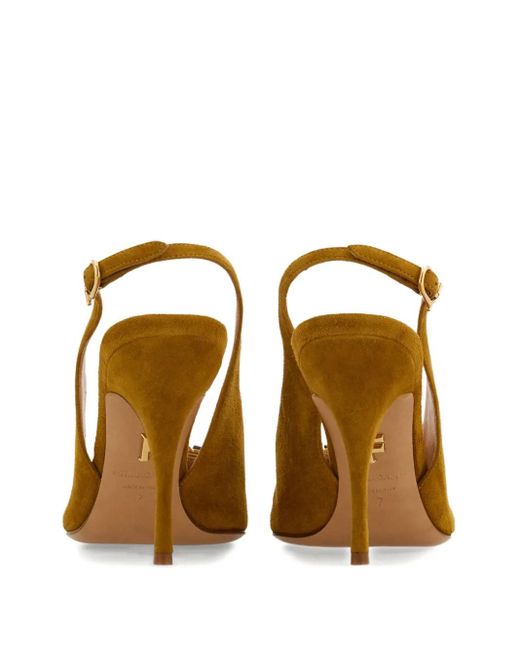 Ferragamo Metallic 95Mm Gancini Slingback Pumps