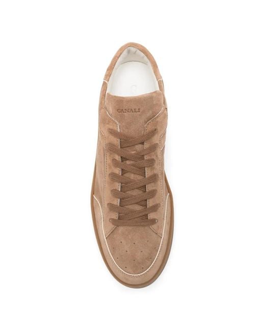Canali Pink Lace-Up Sneakers for men