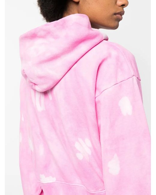Sporty & Rich Pink Wellness Tie-Dye Cotton Hoodie