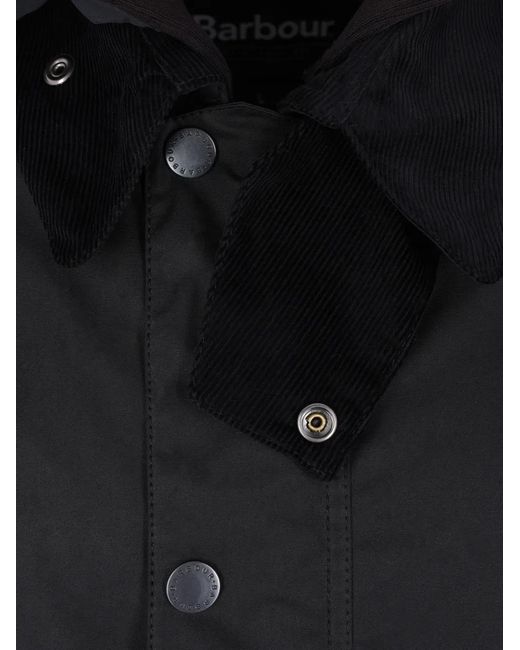 Barbour Black Modified Solway Waxed Coat for men