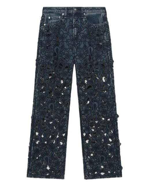 Rag & Bone Logan フローラルレース ジーンズ Blue