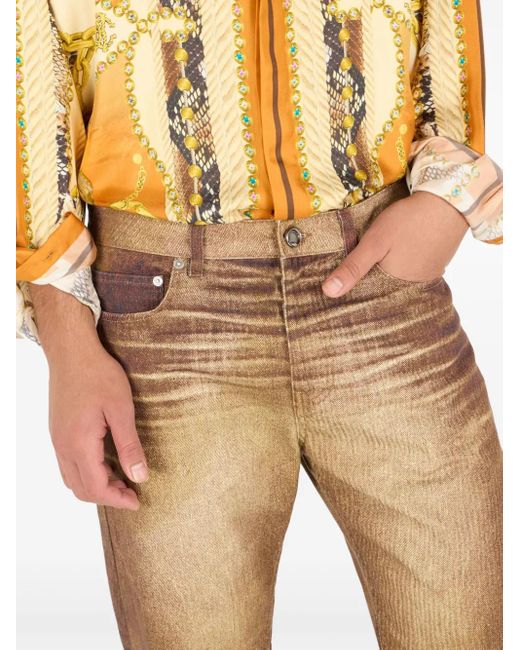 メンズ Roberto Cavalli フェイデッド ジーンズ Natural
