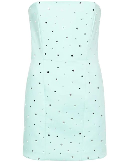 GIUSEPPE DI MORABITO Blue Rhinestoned Strapless Minidress