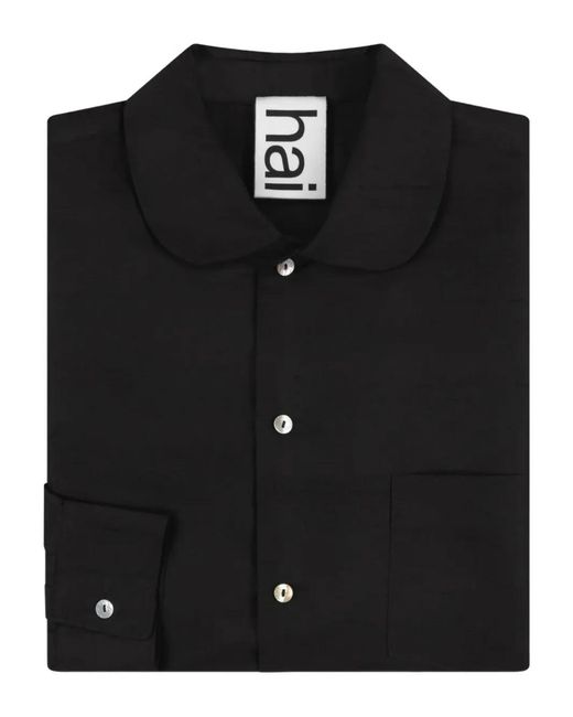 Hai Black Elia Peter-Pan Collar Shirt