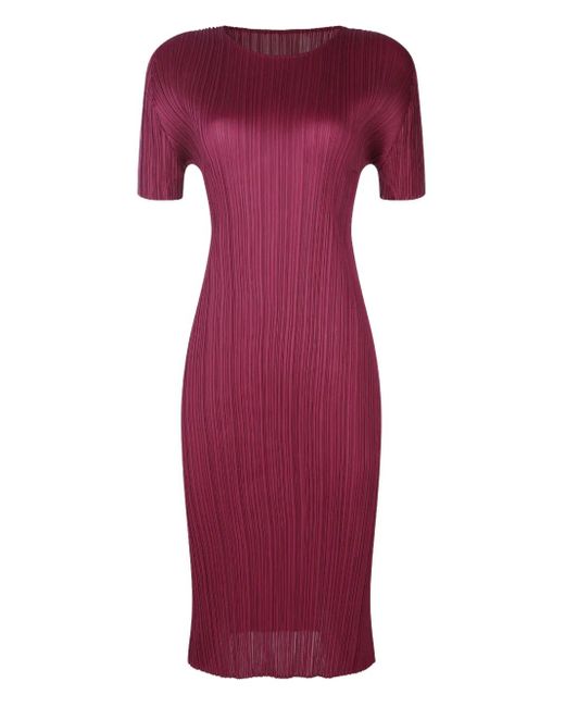 Abito Midi Plissettato di Pleats Please Issey Miyake in Purple