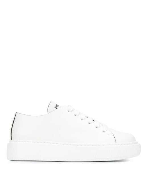 prada leather platform sneakers