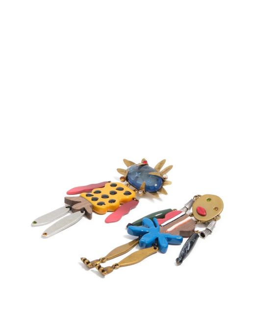 Bimba Y Lola White Aged-Tone Dancer Earrings