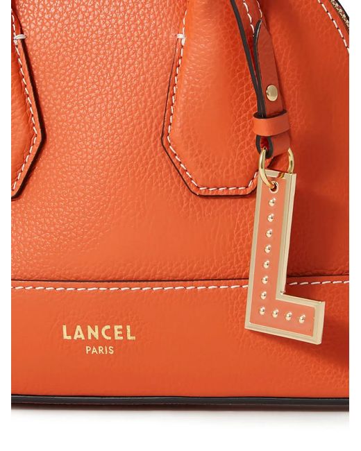 Lancel Orange Logo-Print Tote Bag