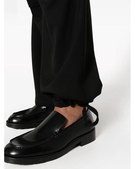 P.A.R.O.S.H. Black Wool Flared Cargo Trousers