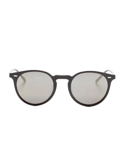 Oliver Peoples Brown N.02 Sun Round-Frame Sunglasses