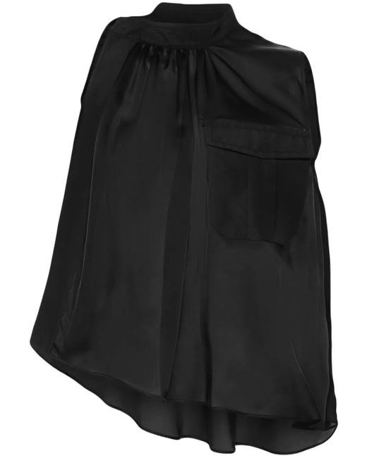Sacai Black Fabric Combo Shirt