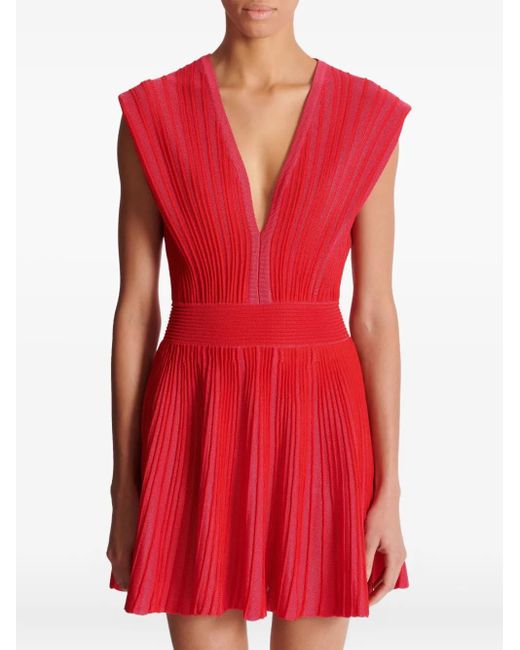 Balmain Pink Raised-Seam Mini Dress