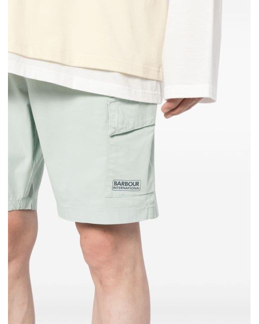 Barbour Blue Logo-embroidered Cargo Shorts for men