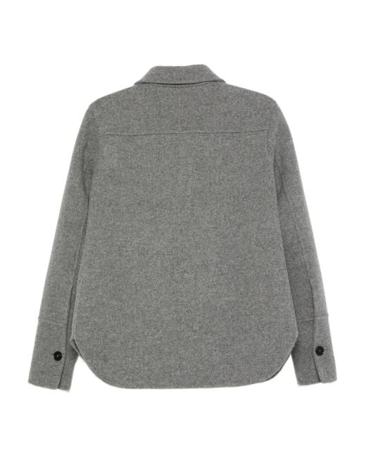 Jil Sander Gray Patch-Pocket Button-Front Jacket