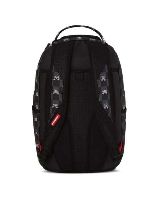 Sprayground Black Shark Check-Pattern Backpack for men