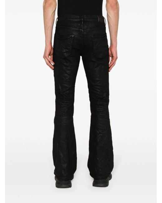 Purple Brand Black P004 Coated Bootcut Jeans for men