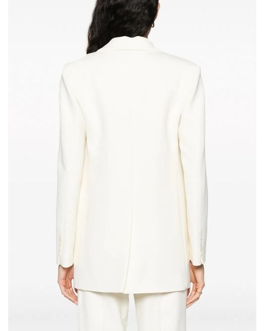 P.A.R.O.S.H. White Long-Sleeve Single-Breasted Blazer