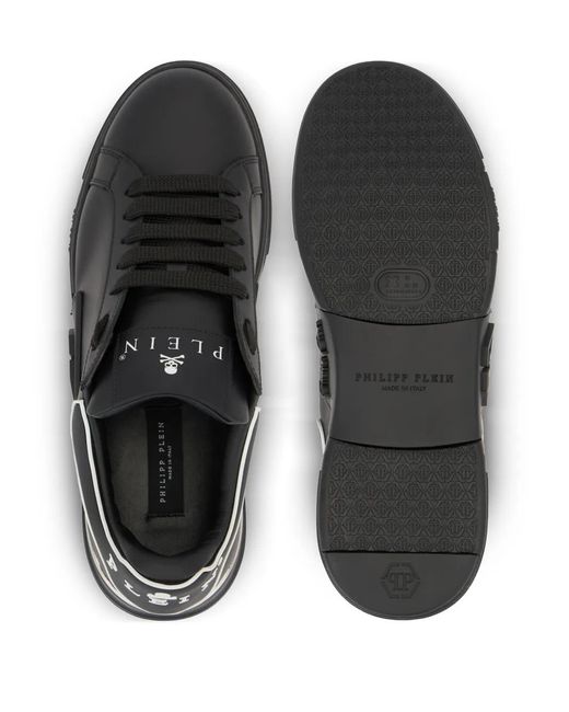 Philipp Plein Black Signature-Detailing Sneakers