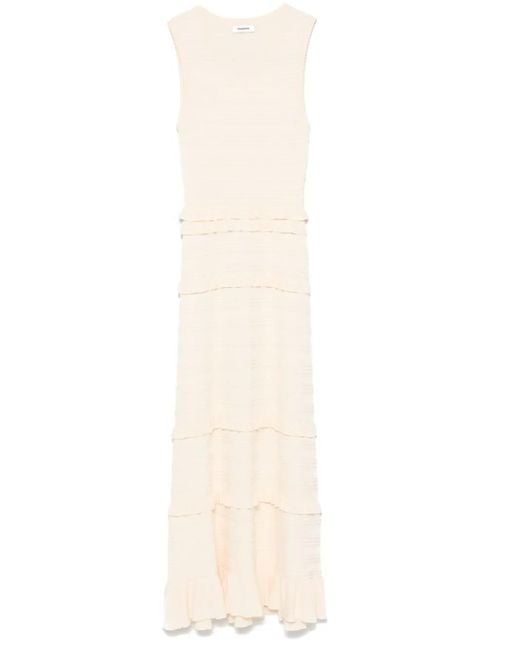 Sandro ニットドレス White