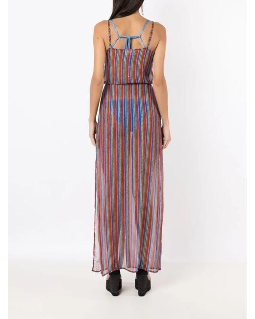 Amir Slama Purple Layered Graphic-Print Maxi Dress