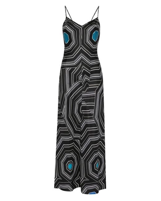 Sandro X Louise Bourgeois Midi-Jurk Met Grafisch Print in het Black