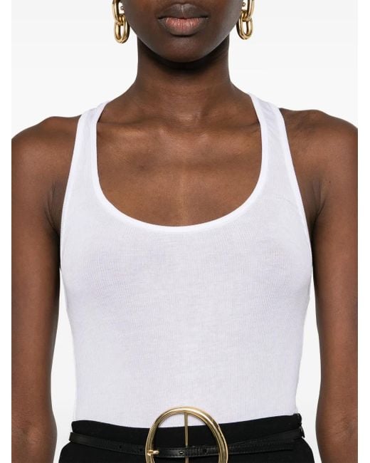 Maison Close White La Femme Amazone Racerback Tank Top