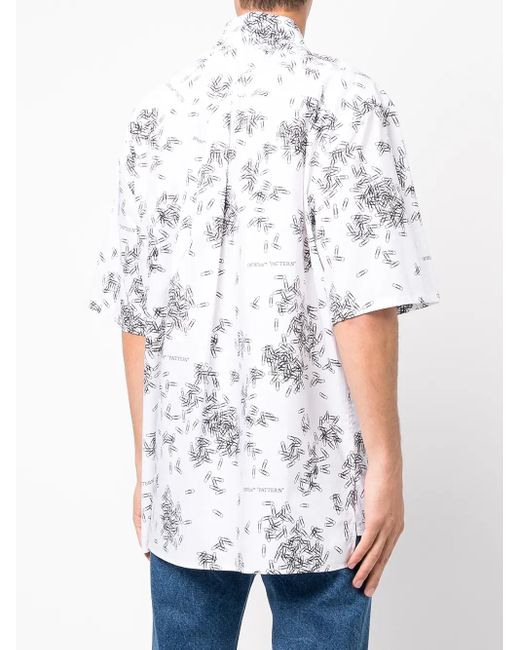 Off-White c/o Virgil Abloh White Paperclip-Print Cotton Shirt for men