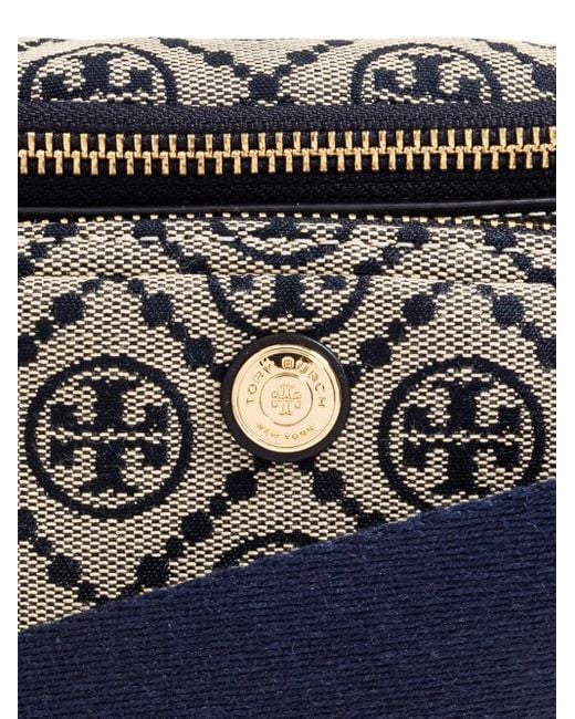 Tory Burch Blue T Monogram Mini Belt Bag