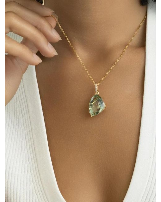 Lisa Nik Natural 18K Diamond And Quartz Necklace