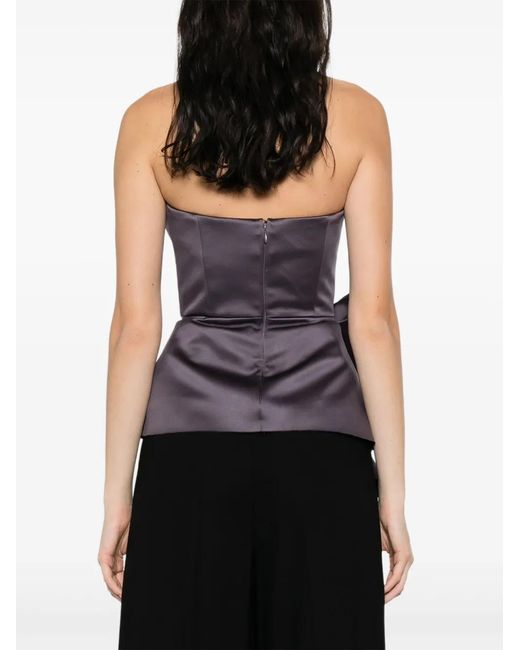 Viktor & Rolf Gray Bow-Detail Bustier Top