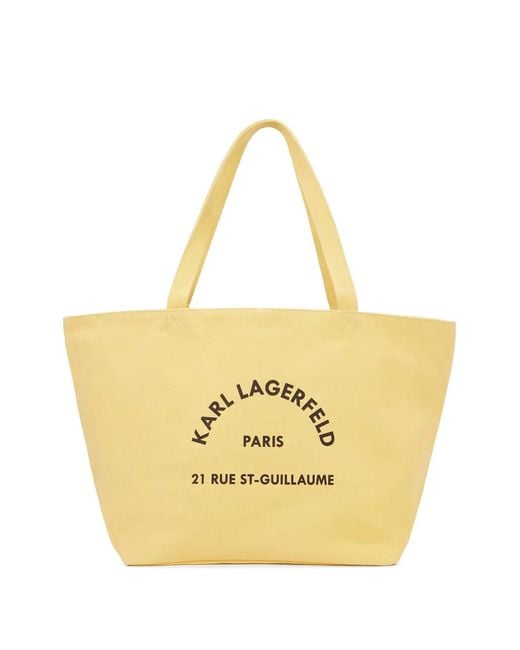 Karl Lagerfeld Metallic Shopper Canvas Logo